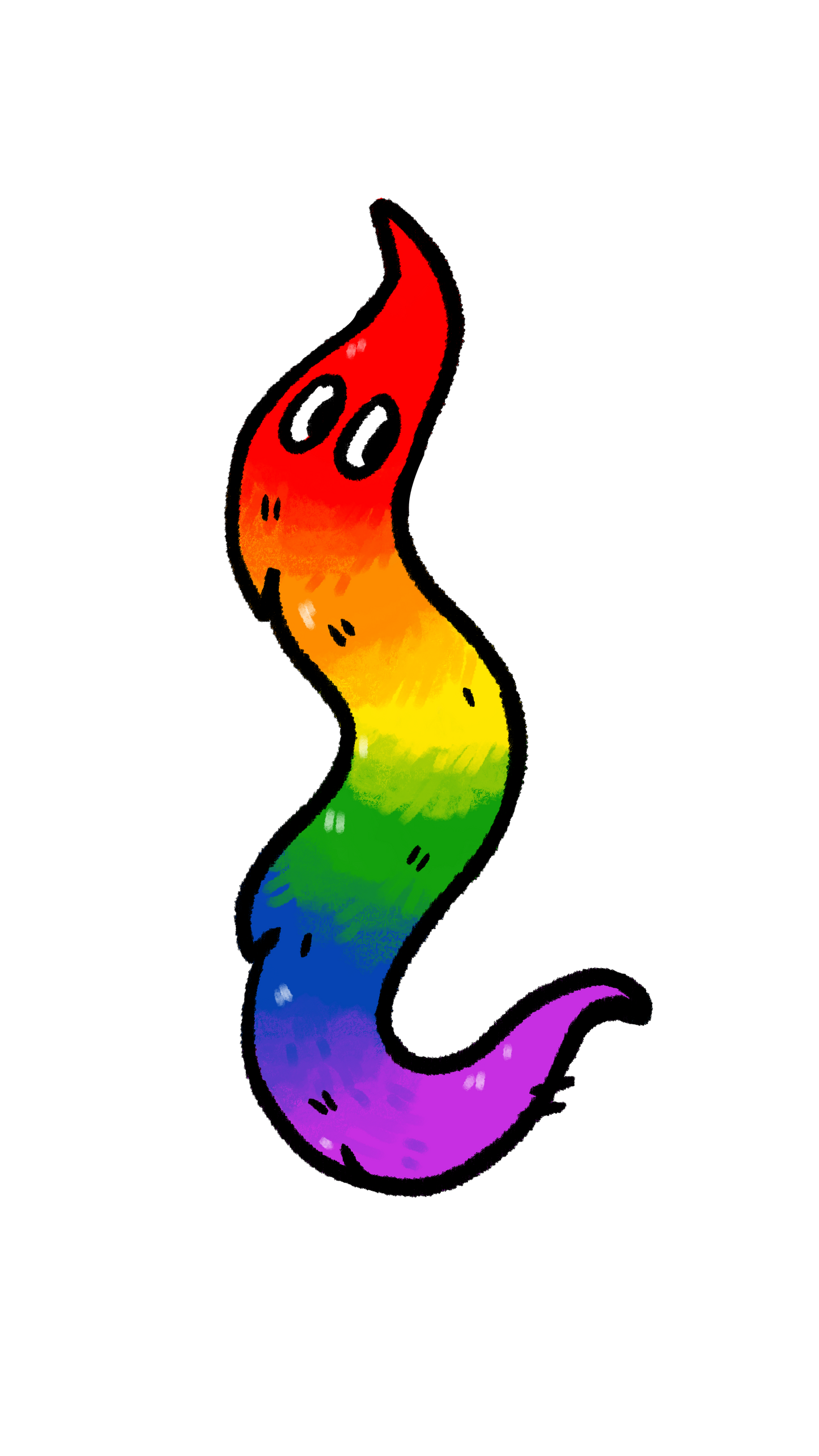 Mini Rainbow Worm | Vinyl Sticker