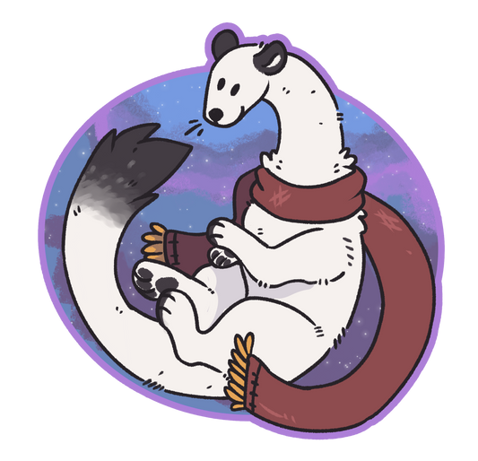 Winter Ferret | Vinyl Sticker