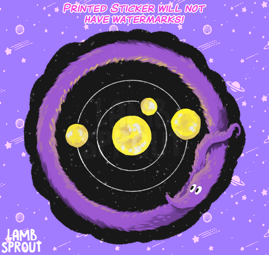 Nonbinary Space Worm | Vinyl Sticker