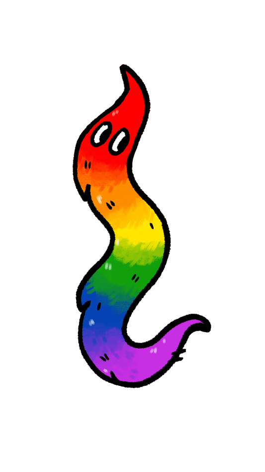 Mini Rainbow Worm | Vinyl Sticker