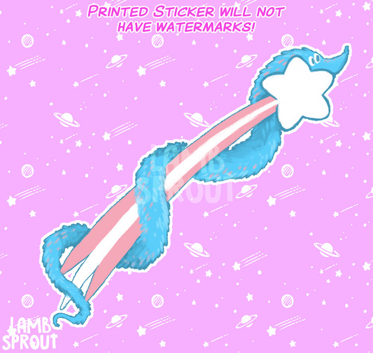 Trans Star Worm | Vinyl Sticker