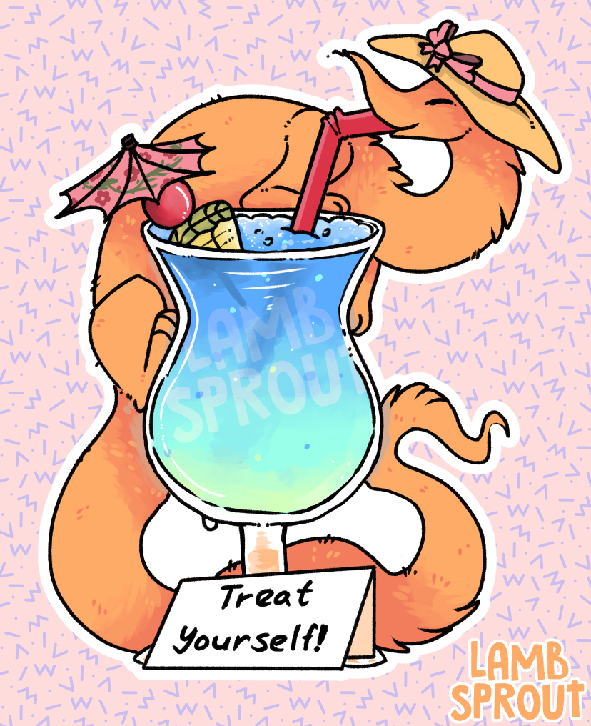 Treat Yourself Worm | Vinyl Sticker